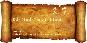 Kálmánczi Tibor névjegykártya